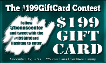 The #199GiftCard Free Contest – Follow @bonuscenter to enter